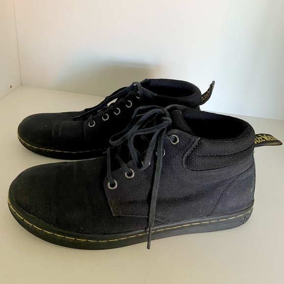 Doc Martens Belmont Black Canvas Ankle Boots - Picture 3 of 10